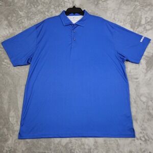 Horn Legend Polo Shirt Mens 2XL Blue Polka Dot Print Bamboo Golf Performance